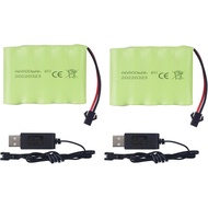 sea jump Accessories 2PCS AA 6.0V 800mAh Rechargeable RC Toy Car Battery SM2P Plug RC Truck Stunt Ca