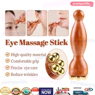 Brass Lotus Seed Face Roller Ancient Gua Sha Eye Massage Stick for Wrinkle Reduction & Acupressure f