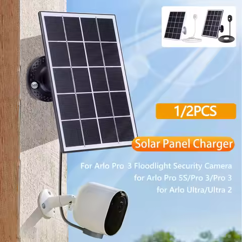 1/2PCS Camera Solar Charging Panel Monocrystalline 5V 10W Solar Panel Charger IP65 Waterproof for Ar