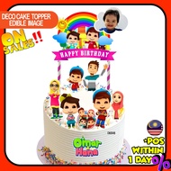 [CUSTOM NAME] Happy Birthday Cake Topper Omar Hana Decoration Kek Printable Set Siap Nama Gambar Par