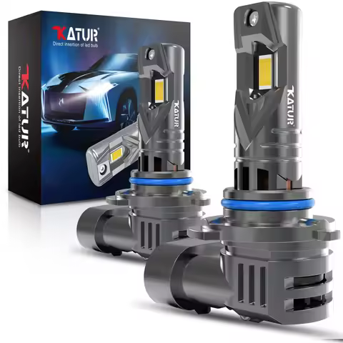 Katur 2x HIR2 9012 Led Car Headlight 100W Bulb Xenon 6000K 20000Lm White Turbo Diode Lamps with Fan 