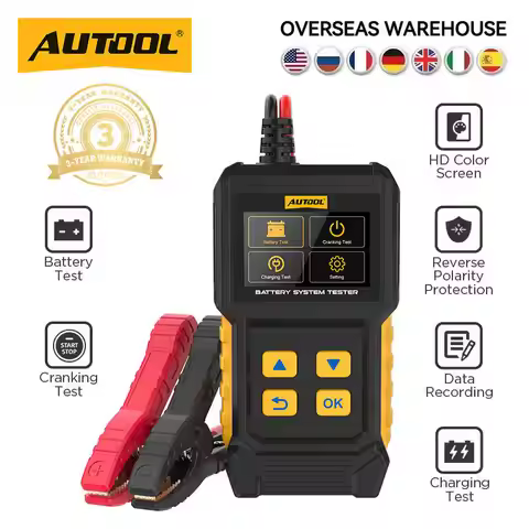AUTOOL BT360 12V Auto Battery Tester 12v Car battery analyzer Cranking Multi-Language Diagnostic Too