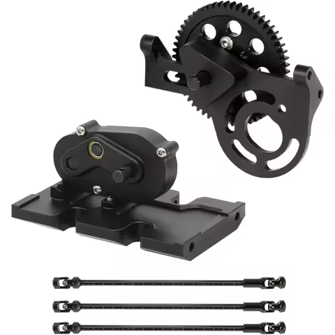 AMK 1/10 Transmission Kit with 30% Overdrive Gear Box 3Pcs Driveshafts for RC Crawler Axial SCX10 II