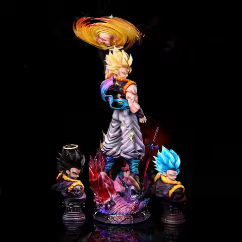 Jt Studio Yun Qi Gogeta 45cm Three Headed Carved Dragon Ball Animation Character Gk Hand Made Model 