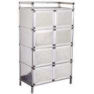 HY/💯Stainless Steel Stove Alloyed Aluminium Cabinet Cabinet Storage Cabinet Sideboard Cabinet Cupboard Cupboard Tea Cabi