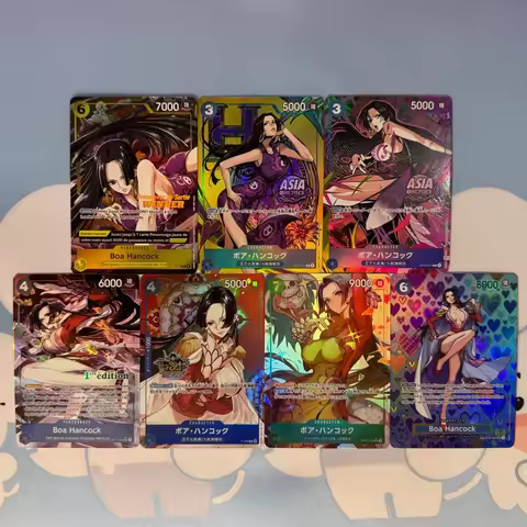 7models Diy One Piece OP13-051 ST17-004 Boa Hancock Series Folding Flash Card P-066 OP16-032 Boa Han