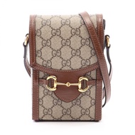 【二手】Gucci 馬銜扣 1955 迷你單肩包 625615 米色/ブラウンPVC 塗層帆布皮革 馬銜扣 1955 迷你包