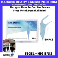 AW. Dental Orthodontic Floss for Braces Repair 50 PCS Plastic Teeth Braces Toothpicks Toothpick Brac