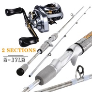 Joran Pancing Casting 1.8/2.1m High Carbon + Baitcasting Reel 17.64Lbs Drag 11+1BB Aluminum Spool