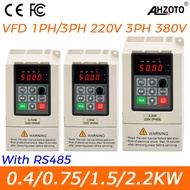 0.4KW อินเวอร์เตอร์ VFD 0.75W 1.5W 2.2KW อินพุต1-เฟส220V 3-เฟส220V เอาต์พุต380V 3-เฟส220V 3-เฟส380V