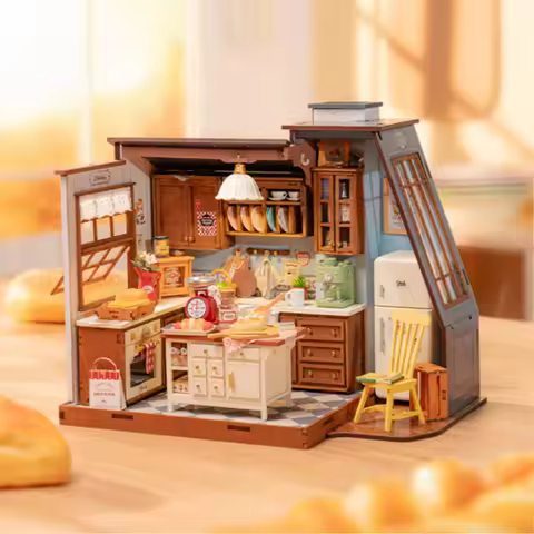 Robotime Rolife DIY Miniature Dollhouse Kit Baking Kitchen Crafts Hobbies Amazing Gift for Women Chi