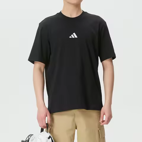 Adidas T-Shirt Men's Sports Casual Wear Round Neck Loose Breathable Fitness Training Short-Sleeved J