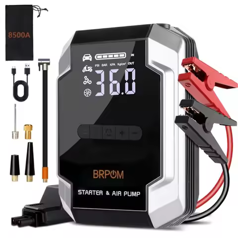 Car Jump Starter 26800mAh Power Bank 150PSI Pump Air Compressor Emergency Battery Booster Power Bank