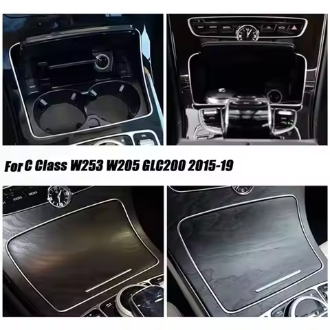 2X Center Console Water Cup Frame Chrome Trim A2056830900 For Benz W205 C205 C253 X253 2015-2021 A20