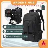 50-80L Bag Lelaki beg travel Backpack hiking Bag with shoe compartment 15.6/17/18 inch laptop bag pa