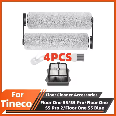 2 Roller Brushes+ 1 Filter+1 Cleaning Brush For Tineco Floor One S5/S5 Pro/Floor One S5 Pro 2/Floor 