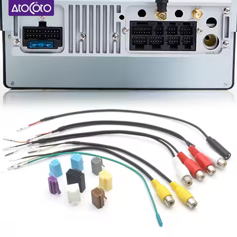 4 6 8 10 14Pin DIY Connector 66P for Android Navigation Multimedia Car Radio Stereo RCA Subwoofer Ca
