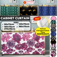 SUPERSAVE Skirting Dapur Cabinet Curtain Langsir Dapur Bunga Kabinet Tirai Cabinet Dapur Kitchen Curtain Sinki Pelekat