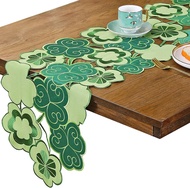 St Patricks Day Decorations16 Inches Round Green Shamrock Placemats Applique Embroidered Cutwork Sea