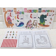 Cute Coloring Book With 92 Stickers (1 pc)