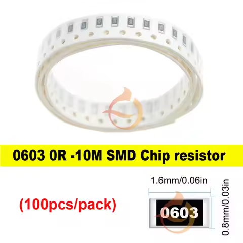 100Pcs 1% 0603 SMD Chip Fixed resistor 0R-10M