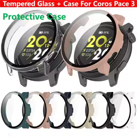 Tempered Glass + Case For Coros Pace 3 Smart Watch Strap Bumper Shell Full Cover Screen Protector Ac