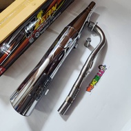 ZERN ท่อผ่าหมก ป้ายสแตนเลส WAVE125R ชุบโครเมี่ยม คอ28ออก32 คอสปริง ***มี มอก.***