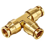 DOT Tee Union Push to Connect Fittings,  Brass C36000 Air Brake Line Fittings for Car, Truck, Traile