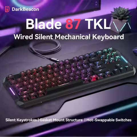 DarkBeacon Blade 87 Wired Mechanical Keyboard, Silent Switches, Hot Swappable, Gasket Structure, N-K