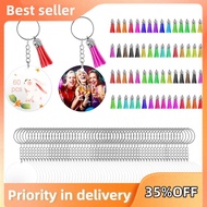 350Pcs Acrylic Clear Keychain Blanks for Vinyl with Blanks, Tassels, Jump Rings, Keychain Rings for 