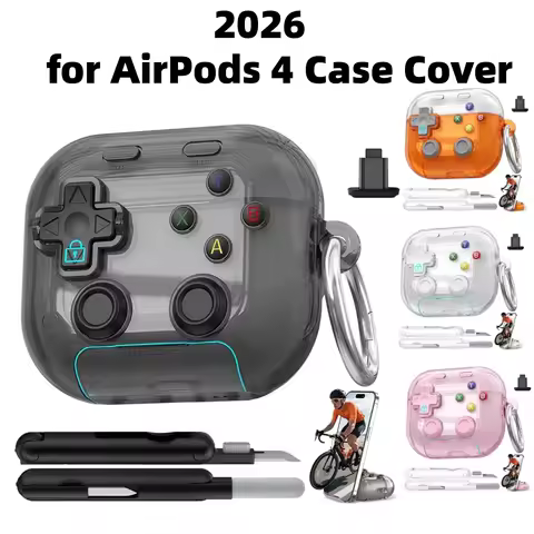 for AirPods 4 Case Cover with Pressable Button,Safety Lock&Phone Stand Cool Funny Gifts Case for Air