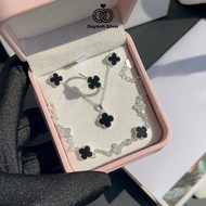 DUYANH SILVER 4-leaf clover women's SILVER jewelry Set, full box pan, real SILVER
