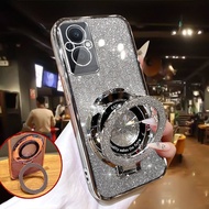 For OPPO F21 Pro 5G / F21 Pro 4G Phone casing with Stand Holder Luxury Shiny Gradient Plating Glitte