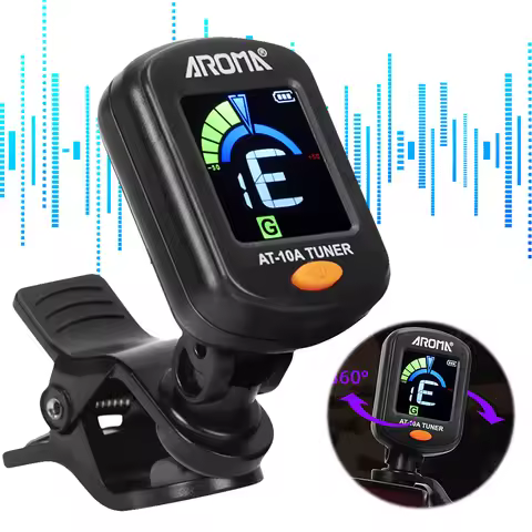 Guitar Tuner Foldable Rotatable Acoustic Guitar Tuner Rechargeable Electric Guitar Tuner for Acousti