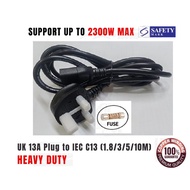 1.5 Meter 3 PIN C13 Malaysia (UK) 13A Fused Power Cord Cable Wire for Desktop PC LCD Monitor Laptop 