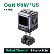 Ugreen RoboGaN 65W/30W USB C USB A Charger Mini Robot Nexode 3 พอร์ต GaN Fast Charger