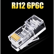 6P6C lengthened telephone crystal head RJ11 6P6C Extended rj12 6P6C six-core connector suitable for 