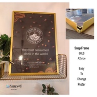 Snap frame A2 size Advertising board Poster frame GOLD color photo frame