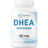 Micro Ingredients DHEA 50 mg Per Serving, 240 Capsules | Micronized DHEA Supplement for Women & Men 