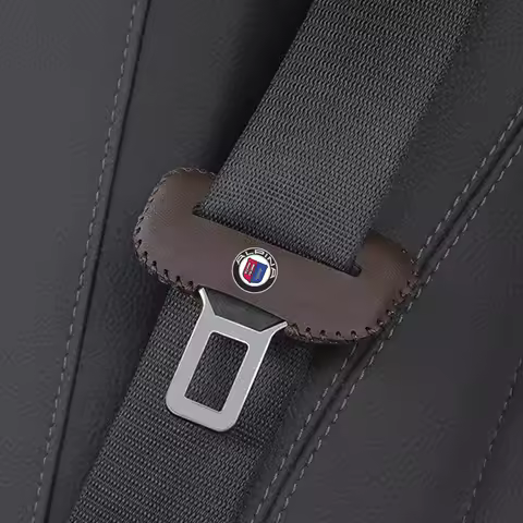 2pcs Car Seat Belt Buckle Cover Leather Protector Anti-collision Case For alpina bmw b3 b4 b5 b6 b7 