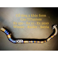 Cổ pô Tăng Titanium 2 Khúc Form Cao cho xe Ex150 Ex11 Ex10 Winner Raider Satria Titan Xịn 100%