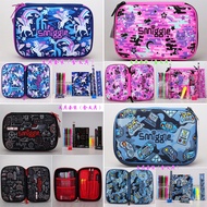 Ready Stock Australia smiggle Stationery Student Large Capacity Pencil Case with Stationery Set Pink Space Cat Pencil Case