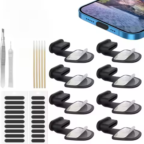 USB C Dust Plugs with Speaker Cover, Anti Dust Waterproof Type-C Port Protector for iPhone 15 16 17 