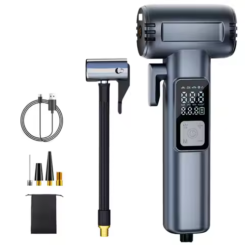 Portable Tire Inflator Electric Tire Pump With Pressure Gauge Tire Inflator LED Light Air Pump With 
