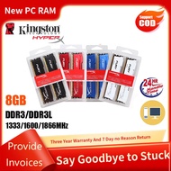 【จัดส่งฟรี】Kingston HyperX DDR3 RAM 4GB 8GB 16GB 1866/1600/1333MHz 240Pins FURY DIMM 1.5V/1.35V PC3/