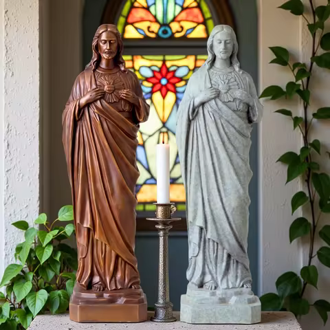 Bronze Jesus Statue Sacred Heart of Jesus Bronze Sculpture 52cm Jesus Christ Church Religious Handcr