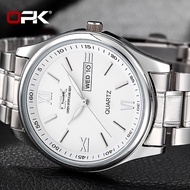 OPK กันน้ำนาฬิกาสำหรับผู้ชายนำเข้าแฟชั่นนาฬิกาส่องสว่างสแตนเลสนาฬิกาลำลอง