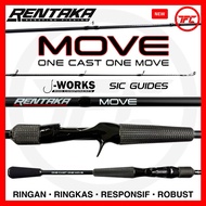 RENTAKA MOVE Travel Baitcast Fishing Rod 3piece Joint Joran Pancing BC Baitcasting Casting Kolam Air
