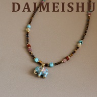 原创复古滴油小象虎眼石松石珍珠项链配饰女轻奢小众高级感锁骨链2A.9.5