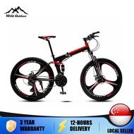 Anchi 26\24 Inch Adult Mountain Bike, 7 Speeds Drivetrain Mountain Bicycle Dual Disc Brakes, No Inst